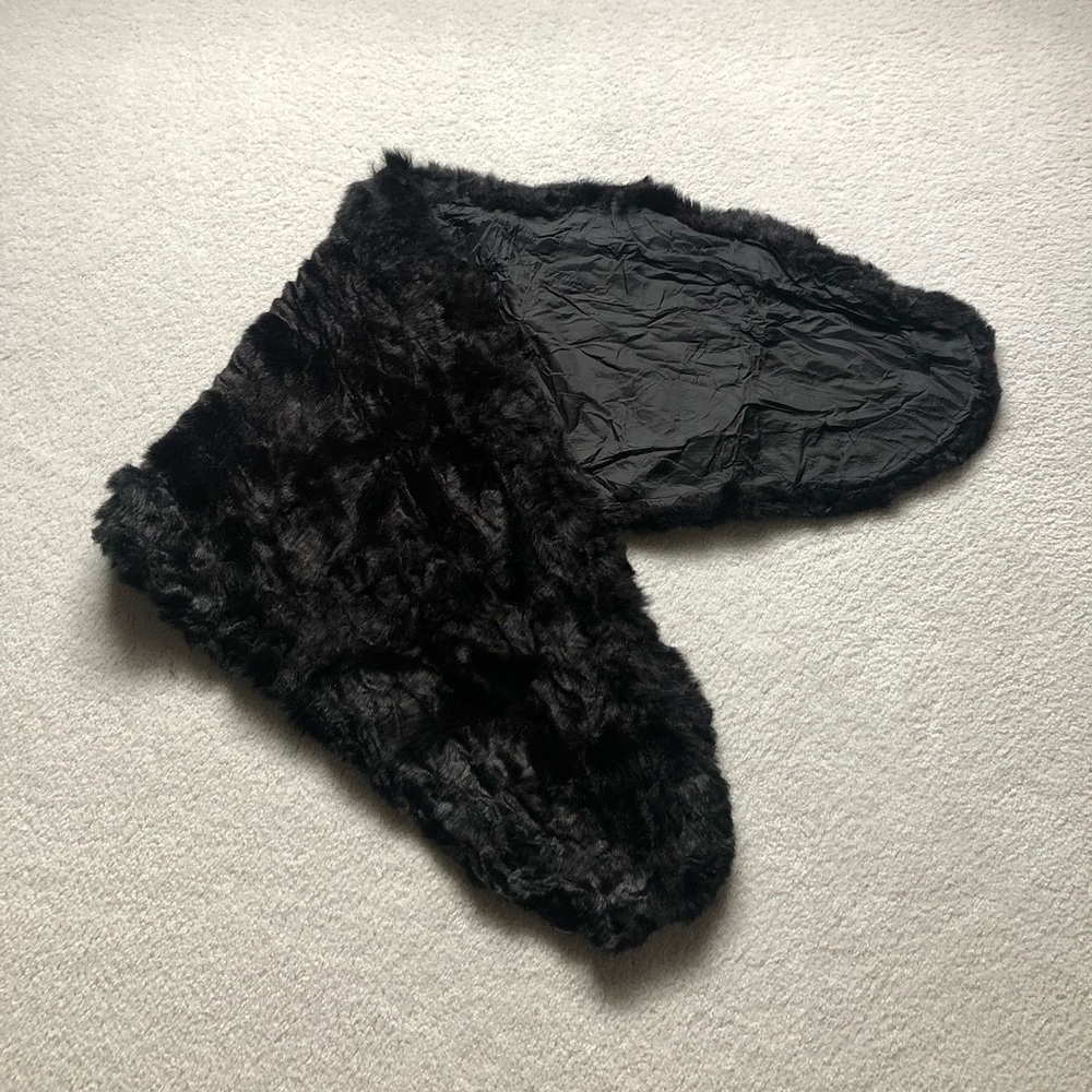 Faux fur black shawl